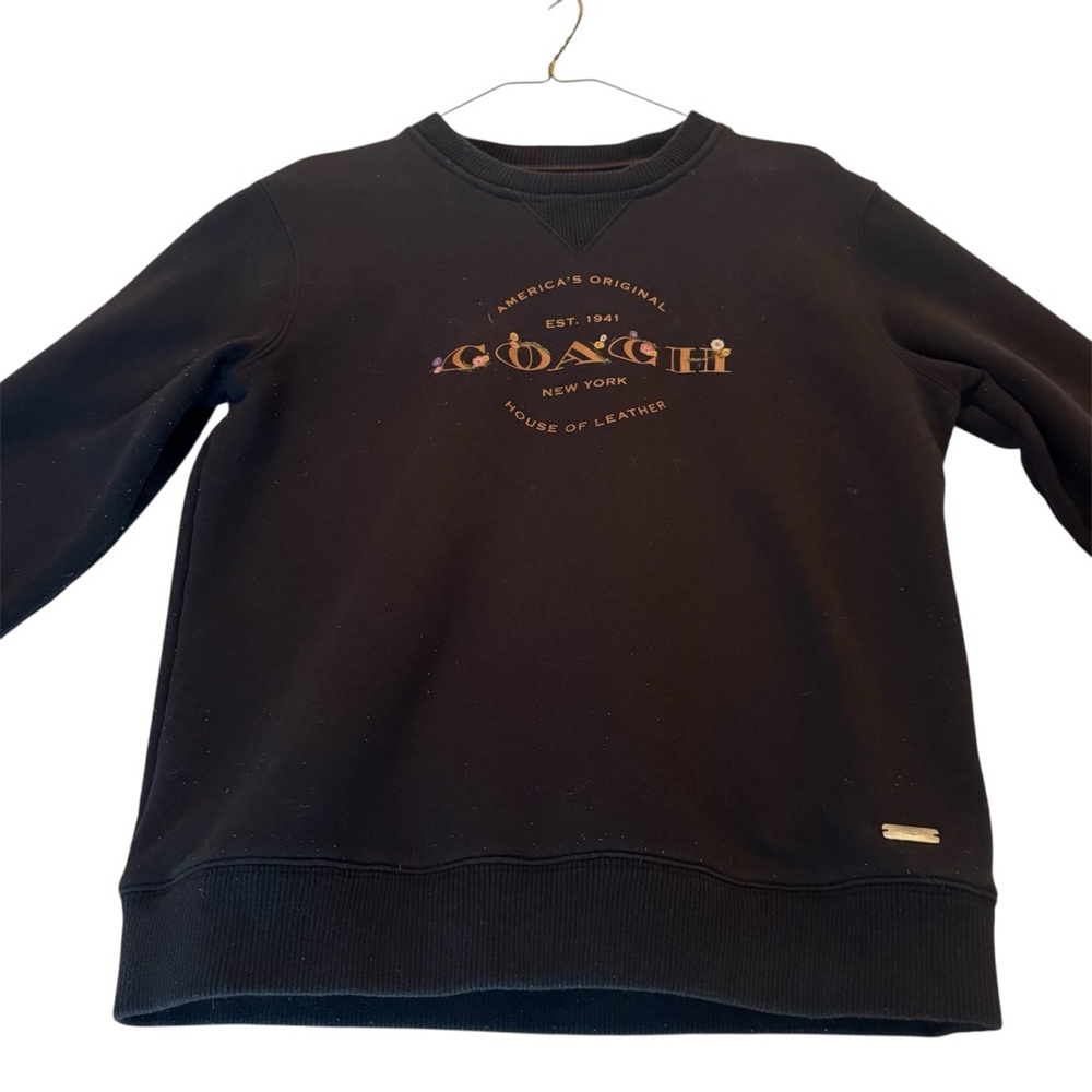 Coach Black Embroidered Floral Sweatshirt Women’s Small Pullover